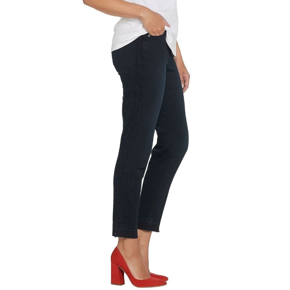 NWT PEACE LOVE WORLD REVERSE TUXEDO STRIPE VINTAGE‎ BLACK JEANS 6